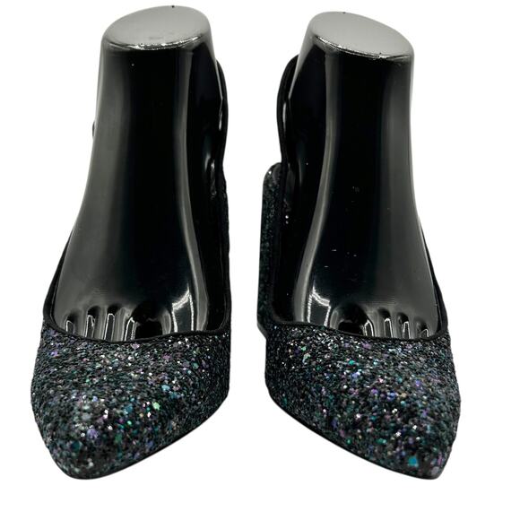 Shelly's London‎ Women's Chester Slingback Glitter Block Heel Pumps Size 6.5 - Picture 5 of 15